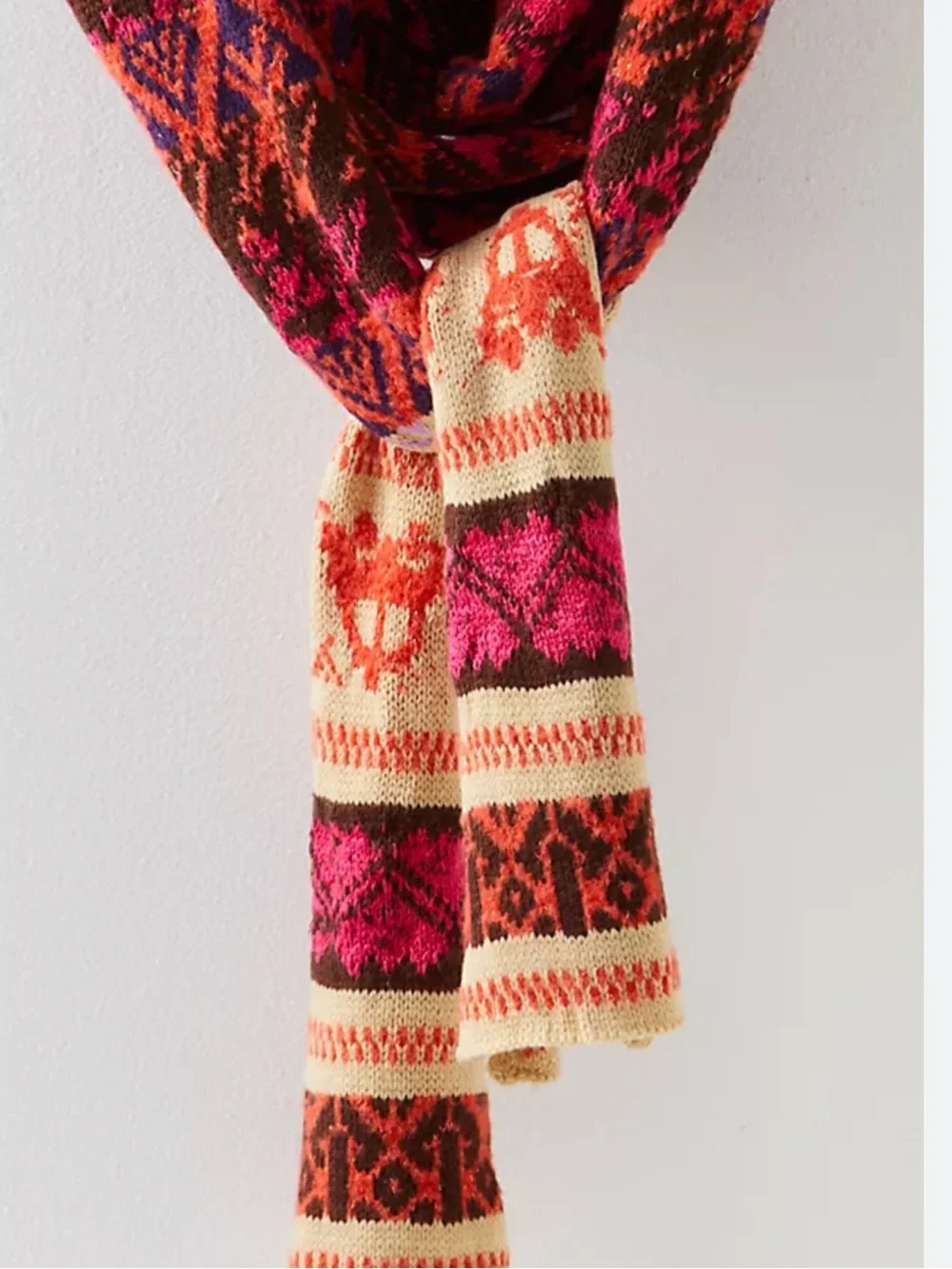 Free People Cabbie Fairisle Hooded Scarf